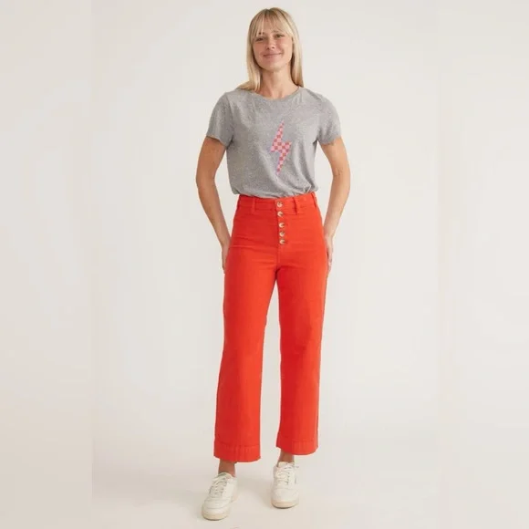 Marine Layer Bridget Wide Leg Crop Corduroy Pants Size 6 - Picture 1 of 13